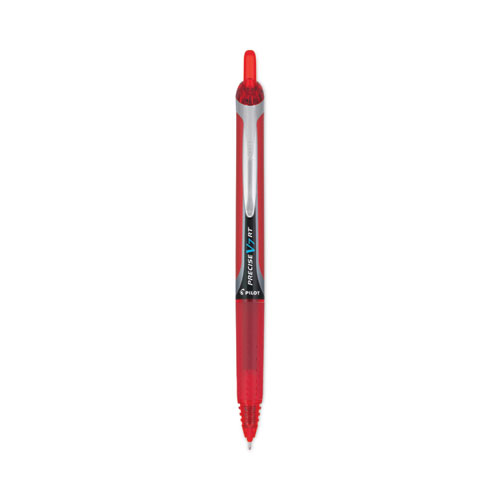 Image of Pilot® Precise V7Rt Roller Ball Pen, Retractable, Fine 0.7 Mm, Red Ink, Red Barrel