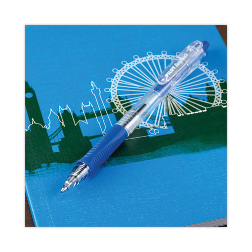 Image of Pilot® Easytouch Ballpoint Pen, Retractable, Medium 1 Mm, Blue Ink, Clear Barrel, Dozen