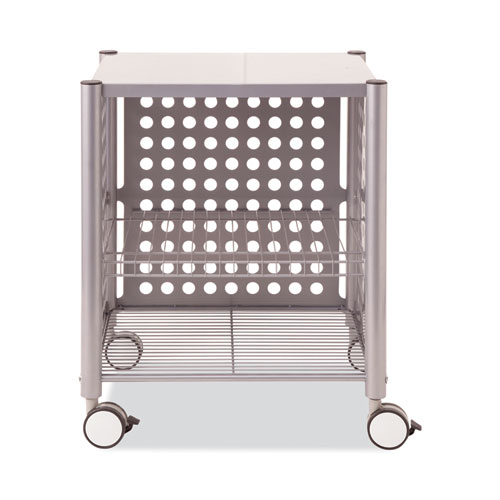 Image of Vertiflex® Deskside Machine Stand, Metal, 3 Shelves, 21.5" X 17.88" X 27", Matte Gray