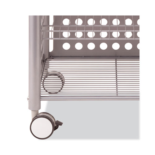 Image of Vertiflex® Deskside Machine Stand, Metal, 3 Shelves, 21.5" X 17.88" X 27", Matte Gray