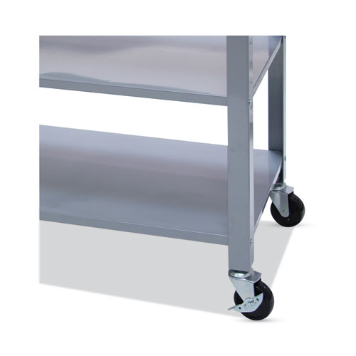 Image of Vertiflex® Countertop Serving Cart, Wood, 3 Shelves, 3 Drawers, 35.5" X 19.75" X 34.25", Oak/Gray