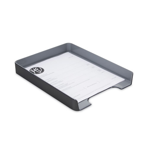 Image of Fusion Letter Tray, 1 Section, Letter Size Files, 9.75" x 12.5" x 1.75", Black