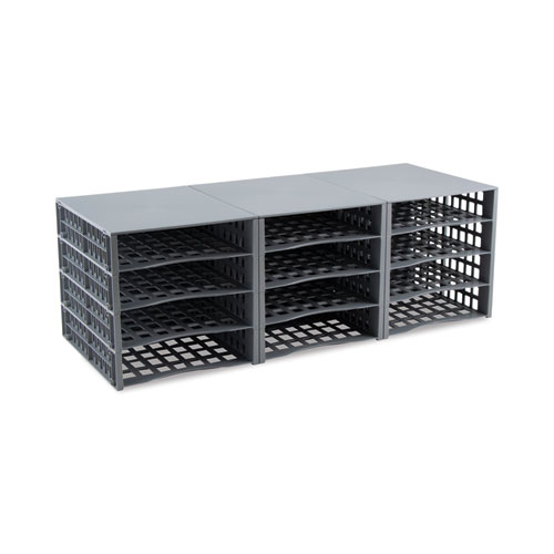 Advantus Snap Configurable Tray System, 12 Compartments, 22.75 X 9.75 X 13, Gray