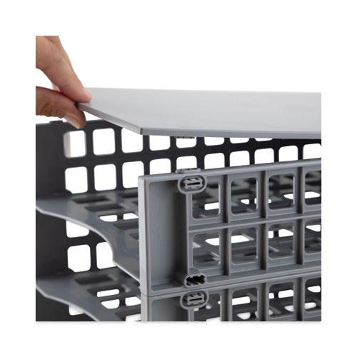 Image of Advantus Snap Configurable Tray System, 12 Compartments, 22.75 X 9.75 X 13, Gray