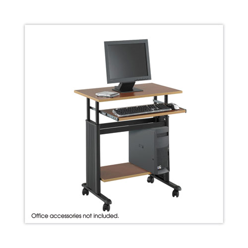 Image of Safco® Muv 28" Adjustable-Height Desk, 29.5" X 22" X 29" To 34", Cherry/Black