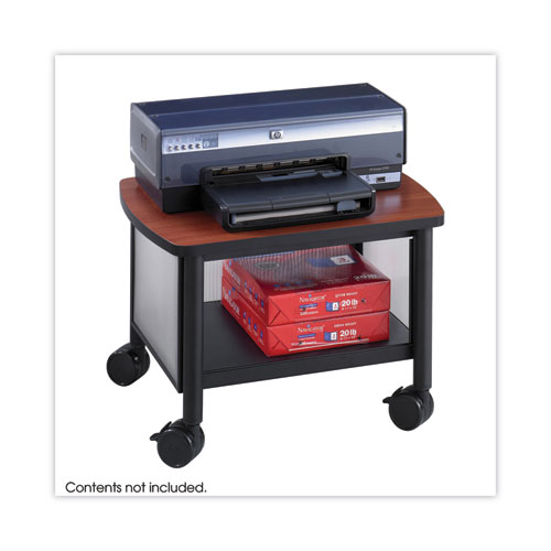 Image of Safco® Impromptu Under-Desk Machine Stand, Metal, 2 Shelves, 100 Lb Capacity, 20.5" X 16.5" X 14.5", Cherry/White/Black