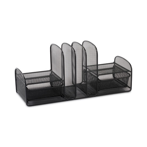 Mesh Angled Desk Organizer, Black - Zerbee