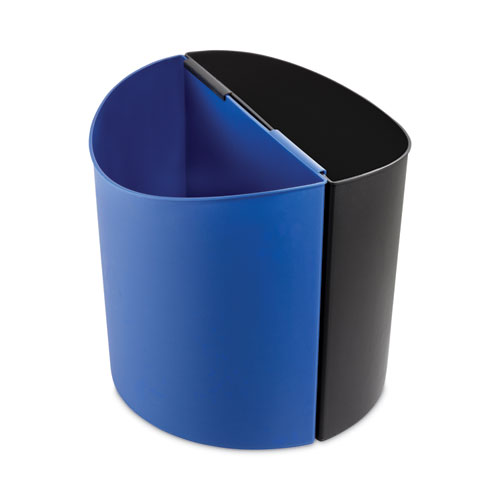 Image of Safco® Desk-Side Recycling Receptacle, 7 Gal, Plastic, Black/Blue