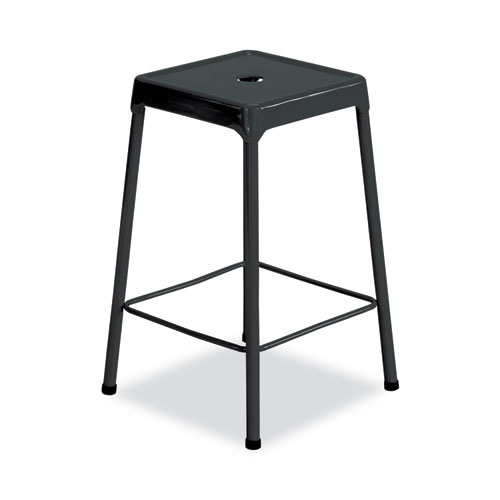 Image of Safco® Counter-Height Steel Stool, Backless, Supports Up To 250 Lb, 25" Seat Height, Black
