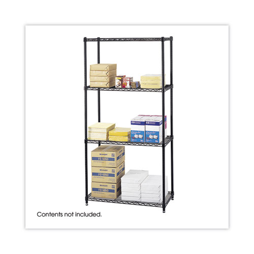 Image of Safco® Commercial Wire Shelving, Four-Shelf, 36W X 18D X 72H, Black