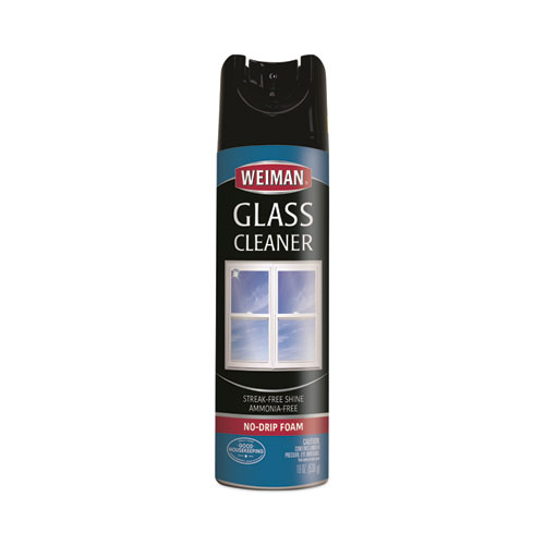 WEIMAN® Foaming Glass Cleaner, 19 oz Aerosol Spray Can, 6/Carton