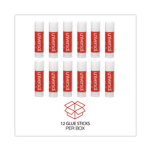 Image of Universal® Glue Stick, 1.3 Oz, Applies And Dries Clear, 12/Pack