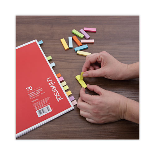Image of Universal® Self-Stick Page Tabs, 0.5" X 2", Assorted Colors, 500/Pack