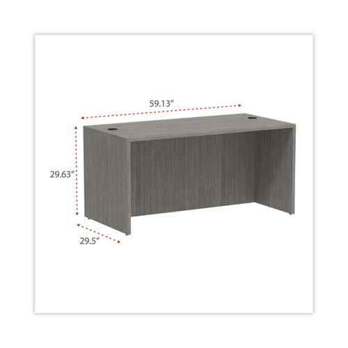 Image of Alera® Valencia Series Straight Front Desk Shell, 59.13" X 29.5" X 29.63", Gray