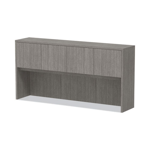 Image of Alera® Valencia Series Hutch With Doors, 4 Compartments, 70.63W X 15D X 35.38H, Gray