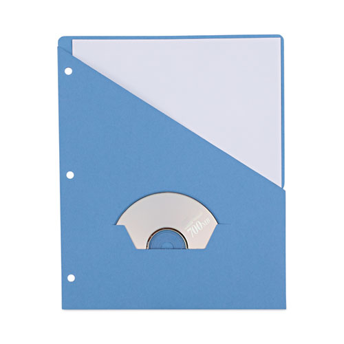 Image of Slash-Cut Pockets for Three-Ring Binders, Jacket, Letter, 11 Pt., Blue, 10/Pack
