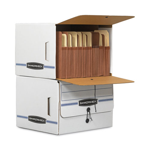 Image of SIDE-TAB Storage Boxes, Letter Files, White/Blue, 12/Carton