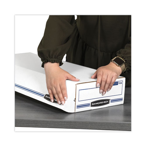 Image of Bankers Box® Stor/File Check Boxes, 9.25" X 25" X 4.13", White/Blue, 12/Carton