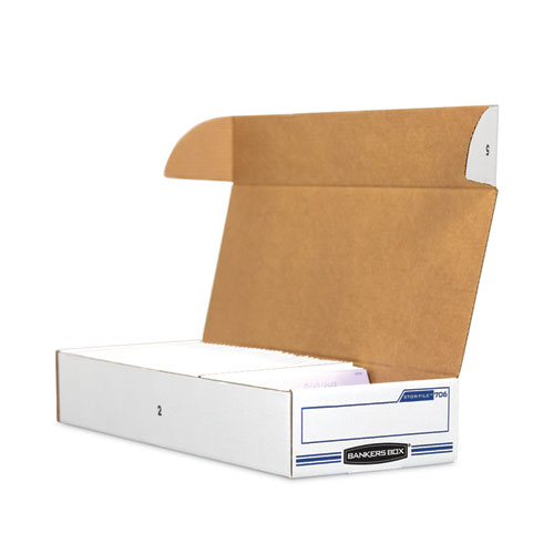 Image of Bankers Box® Stor/File Check Boxes, 9.25" X 25" X 4.13", White/Blue, 12/Carton