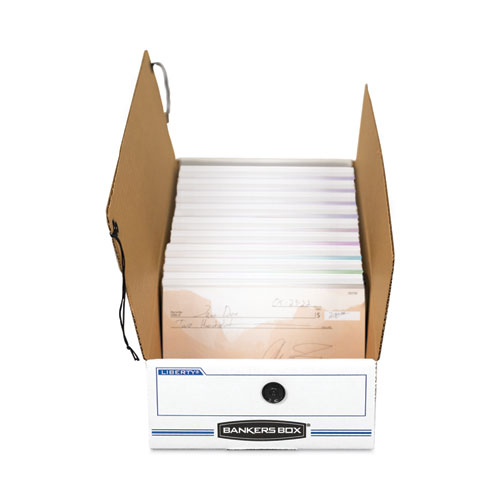 LIBERTY Check and Form Boxes, 9.5" x 23.75" x 4.5", White/Blue, 12/Carton