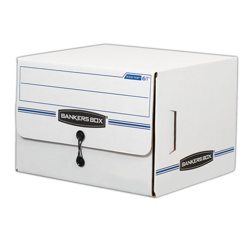 Image of SIDE-TAB Storage Boxes, Letter Files, White/Blue, 12/Carton