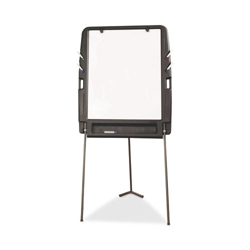 Ingenuity Portable Flipchart Easel with Dry Erase Surface, 35 x 30, 73" Tall Easel, Charcoal Polyethylene Frame