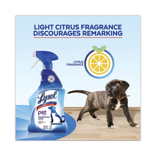 Image of Lysol® Brand Pet Solutions Disinfecting Cleaner, Citrus Blossom, 32 Oz Trigger Bottle, 9/Carton