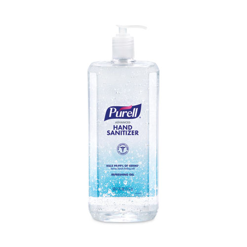 Image of Purell® Advanced Refreshing Gel Hand Sanitizer, Clean Scent, 1.5 L Pump Bottle, 4/Carton