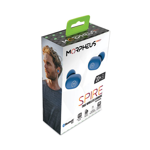 Spire True Wireless Earbuds Bluetooth In-Ear Headphones with Microphone, Island Blue