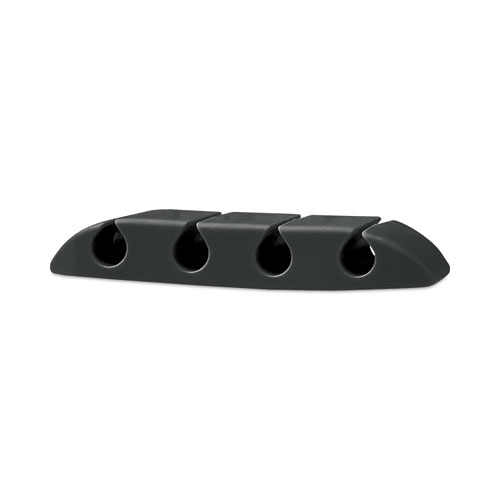 Four Channel Cable Holder Black, 3" x 3", 3/Pack