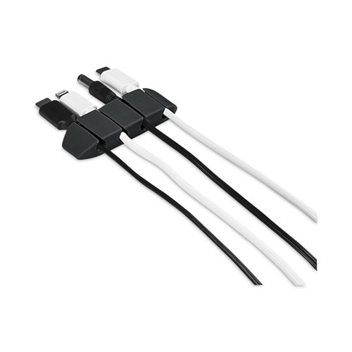 Image of Four Channel Cable Holder Black, 3" x 3", 3/Pack