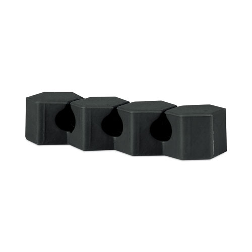 Image of Three Channel Cable Holder, 2" x 2", Black, 4/Pack