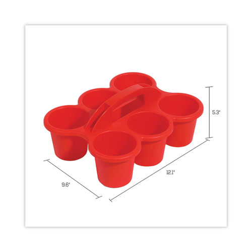 Image of Deflecto® Little Artist Antimicrobial Six-Cup Caddy, Red