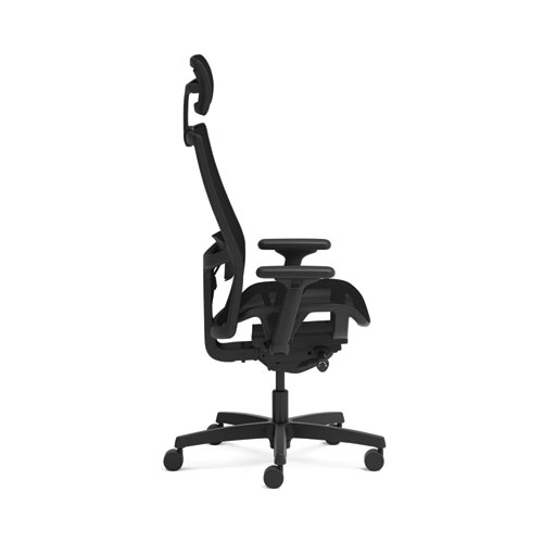 Ignition 2.0 4-Way Stretch Mesh Back/Seat Task Chair with Headrest, Supports Up to 300 lbs, 17" to 21" Seat, Black Seat/Base