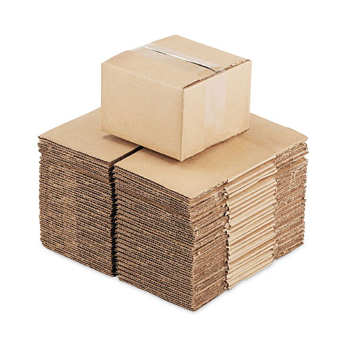 Image of Universal® Fixed-Depth Brown Corrugated Shipping Boxes, Regular Slotted Container (Rsc), Large, 12" X 12" X 7", Brown Kraft, 25/Bundle