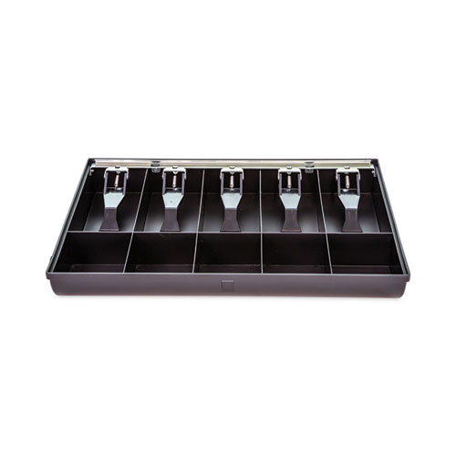 Image of Controltek® Cash Drawer Replacement Tray, Coin/Cash, 10 Compartments, 16 X 11.25 X 2.25, Black