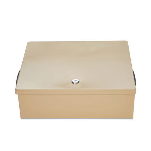 Jumbo Locking Cash Box, 1 Compartment, 14.38 x 11 x 4.13, Sand