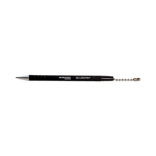 Replacement Antimicrobial Counter Chain Ballpoint Counter Pen, Medium, 1 mm, Black Ink, Black