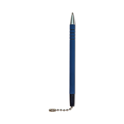 Image of Controltek® Antimicrobial Counter Chain Pen, Medium, 1 Mm, Blue Ink, Blue