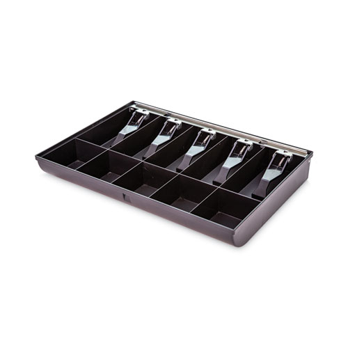 Image of Controltek® Plastic Currency And Coin Tray, Coin/Cash, 10 Compartments, 16 X 11.25 X 2.25, Black