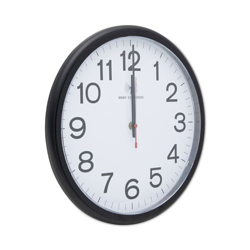 Image of Universal® Deluxe 13 1/2" Indoor/Outdoor Atomic Clock, 13.5" Overall Diameter, Black Case, 1 Aa (Sold Separately)