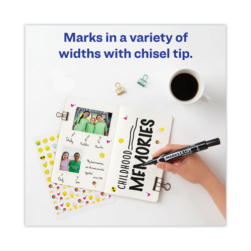 Image of MARKS A LOT Large Desk-Style Permanent Marker Value Pack, Broad Chisel Tip, Black, 36/Pack (98206)