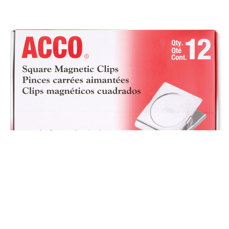 Image of Acco Magnetic Clip, 1.13" Jaw Capacity, Silver, 12/Pack