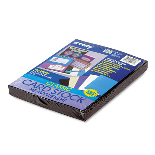 Array Card Stock, 65lb, 8.5 x 11, Black, 100/Pack | by Plexsupply