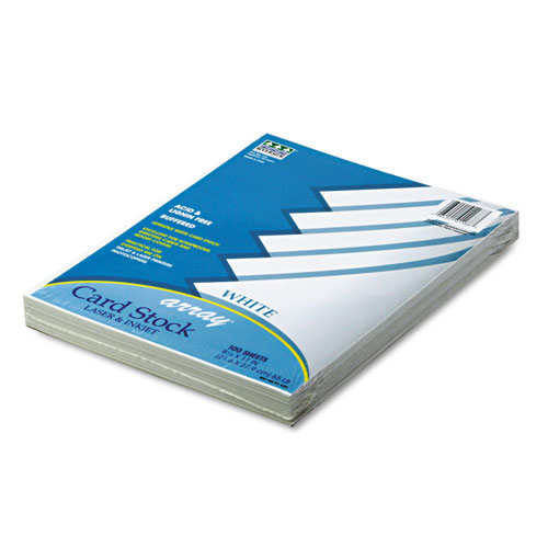 Array Card Stock, 65lb, 8.5 x 11, White, 100/Pack | by Plexsupply