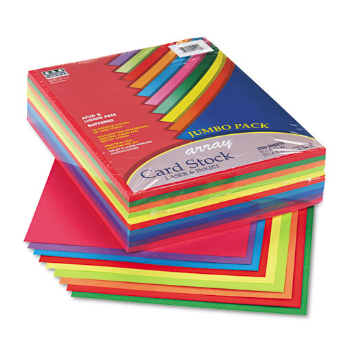 Array Card Stock, 65lb, 8.5 x 11, Assorted Lively Colors, 250/Pack