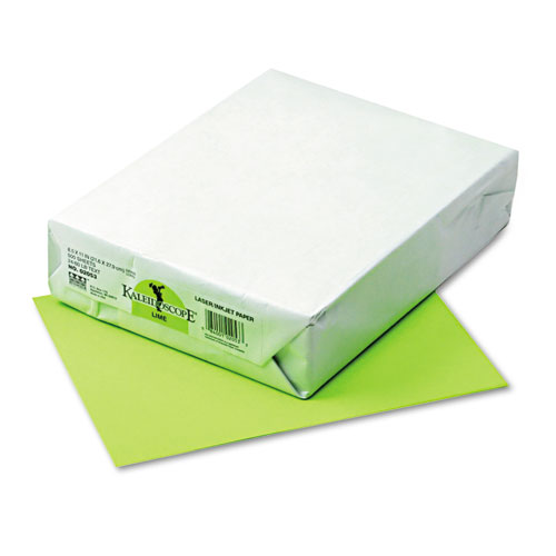 Kaleidoscope Multipurpose Colored Paper, 24 lb Bond Weight, 8.5 x 11, Lime, 500/Ream