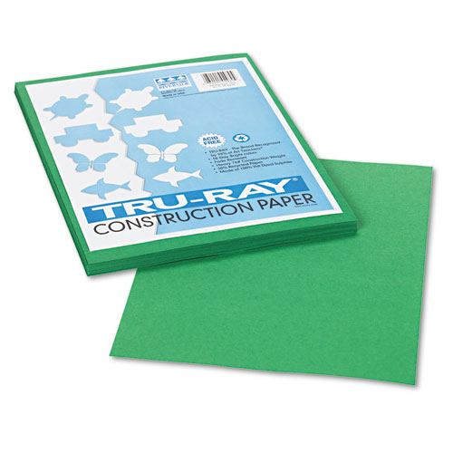 Tru-Ray Construction Paper, 76lb, 9 x 12, Holiday Green, 50/Pack
