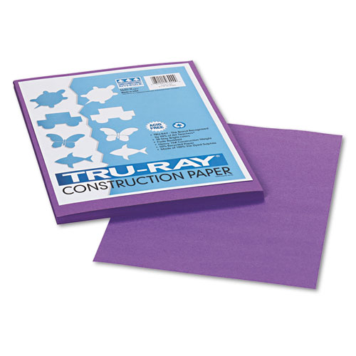 Tru-Ray Construction Paper, 76 lb Text Weight, 9 x 12, Violet, 50/Pack