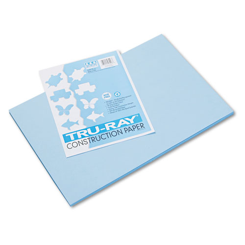 TRU-RAY CONSTRUCTION PAPER, 76LB, 12 X 18, SKY BLUE, 50/PACK